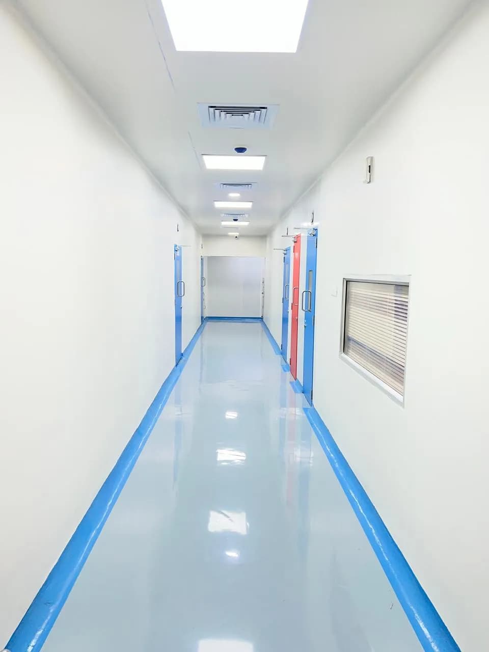 Production block corridor with air handling and CCTV